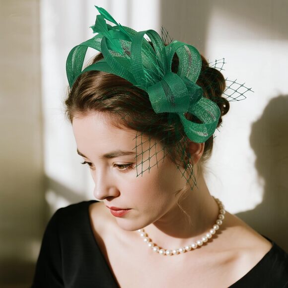 5861 Fascinators Hats For Women, Elegant Tea Party Headband Derby main image 5